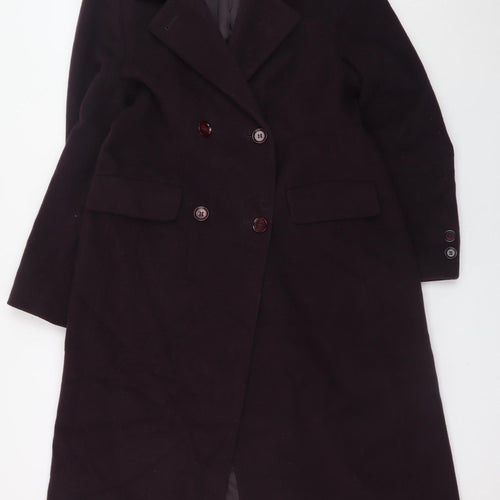 Marks and Spencer Womens Brown Wool Overcoat Size 12 Petite