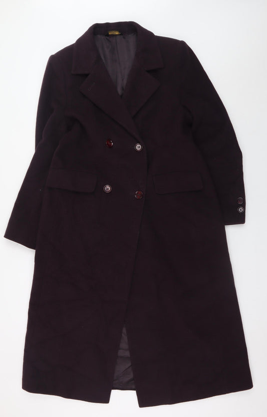 Marks and Spencer Womens Brown Wool Overcoat Size 12 Petite