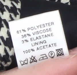 Principles Women’s Black Houndstooth Blazer Size 14 Tailored Jacket