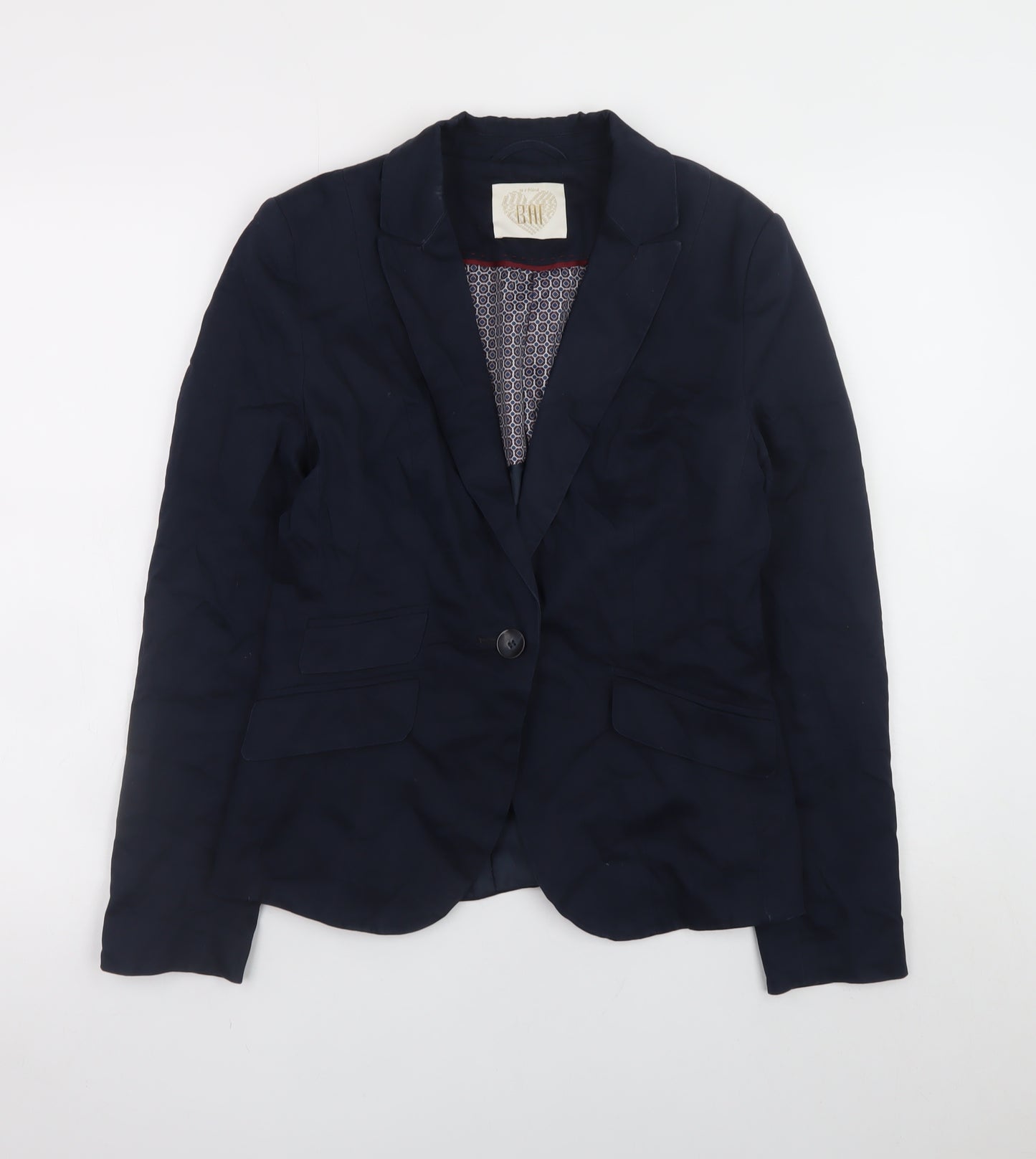 Be A Friend Women's Blue Size 12 Cotton Blazer Jacket