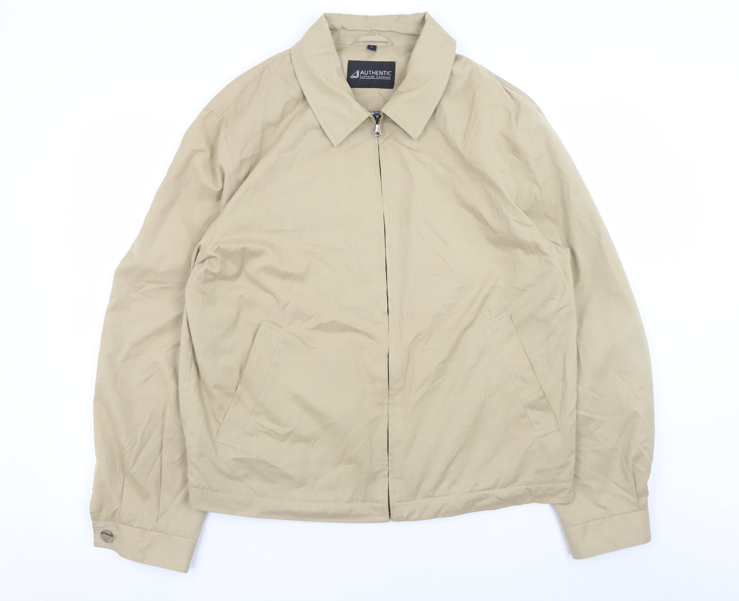 Authentic Clothing Company Men's Beige L Basic Jacket Full Zip