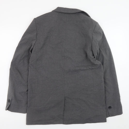 H&M Women's Grey Blazer Jacket Size S Regular Fit Workwear