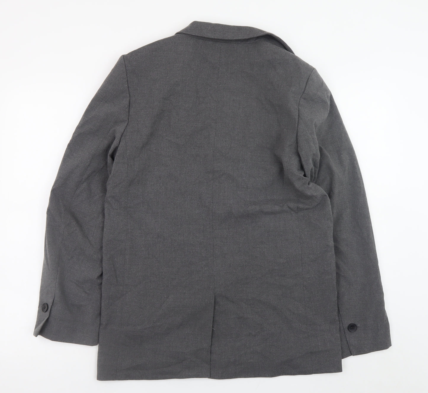 H&M Women's Grey Blazer Jacket Size S Regular Fit Workwear