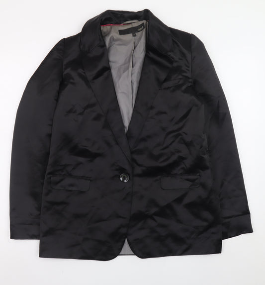 Next Women's Black Polyester Satin Blazer Size 10