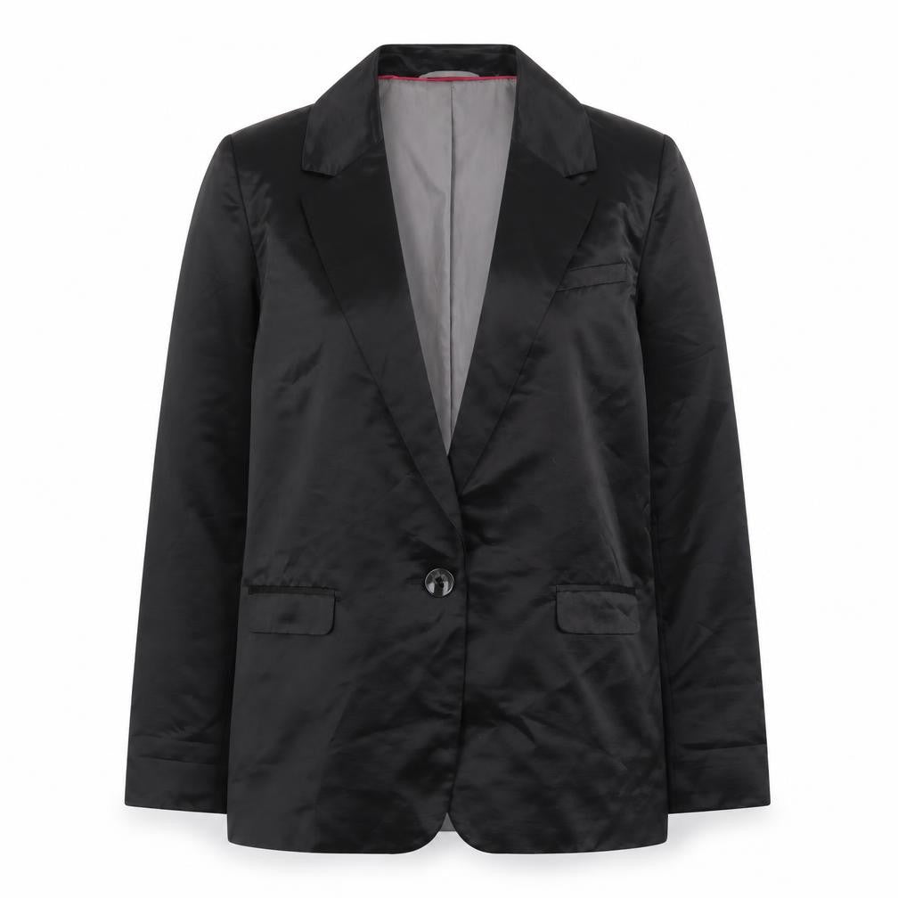 Front view of Next Women's Black Polyester Satin Blazer, size 10