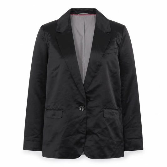 Front view of Next Women's Black Polyester Satin Blazer, size 10