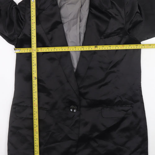 Next Women's Black Polyester Satin Blazer Size 10