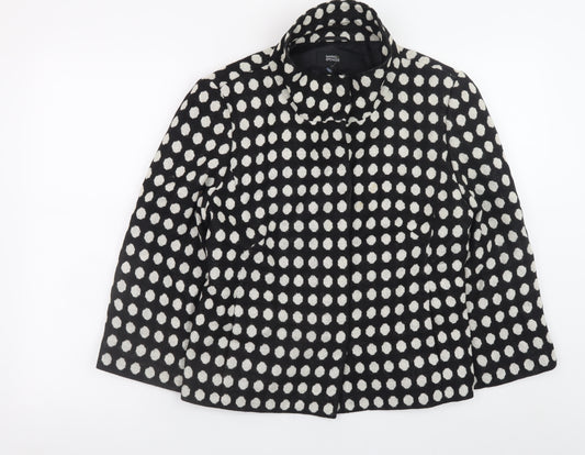 Marks and Spencer Women Black Polka Dot Wool Blend Blazer Size 12