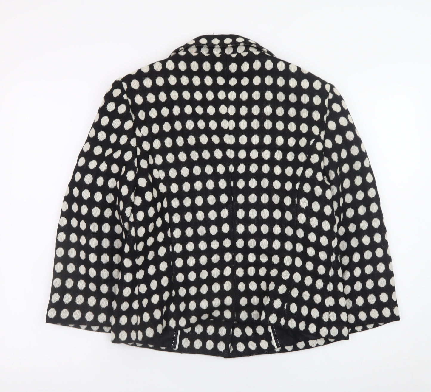 Marks and Spencer Women Black Polka Dot Wool Blend Blazer Size 12