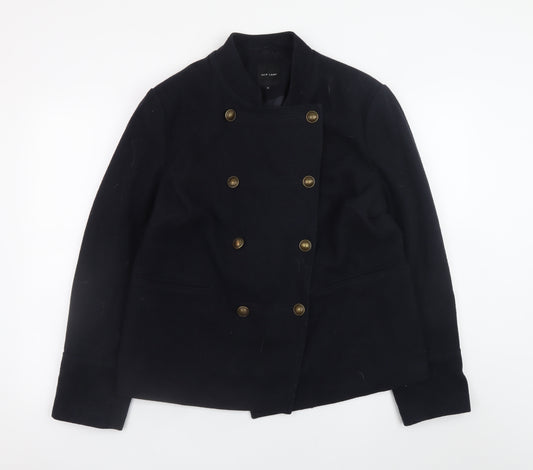 New Look Women Black Wool Blend Military Jacket UK 16
