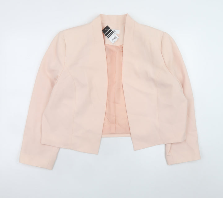 Wallis Women’s Pink Cropped Blazer Jacket UK 20 Formal Lined