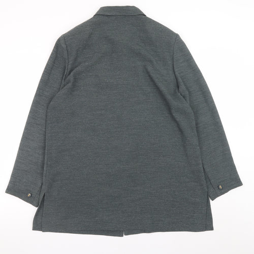 Viyella Petite Women's Grey Button Front Polyester Overcoat UK 14