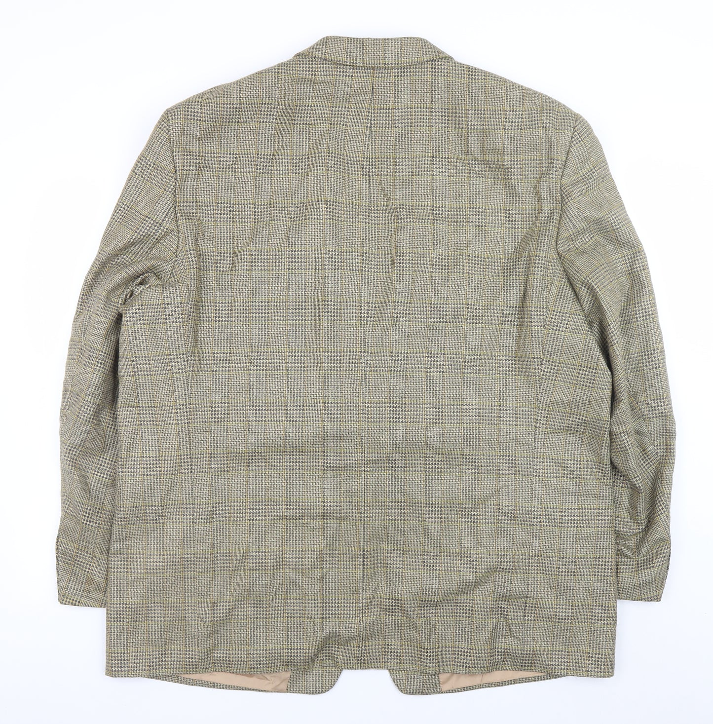 Frank Bird Mens Brown Check Tweed Classic Wool Silk Blazer 40in