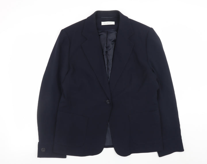 Planet Womens Black Size 16 Classic Blazer Jacket
