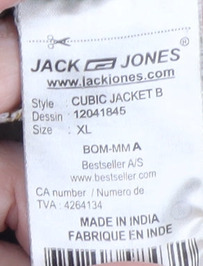 Jack & Jones Men's Green XL Parka Jacket with Faux Fur Hood