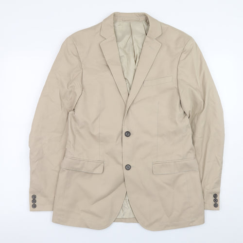 Linea Men's Beige Cotton Twill Blazer Jacket S Regular Fit