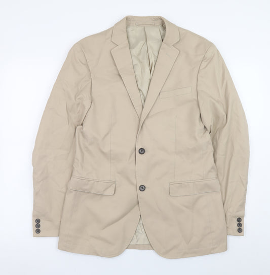 Linea Men's Beige Cotton Twill Blazer Jacket S Regular Fit