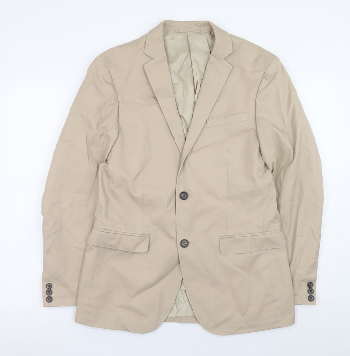 Linea Men's Beige Cotton Twill Blazer Jacket S Regular Fit
