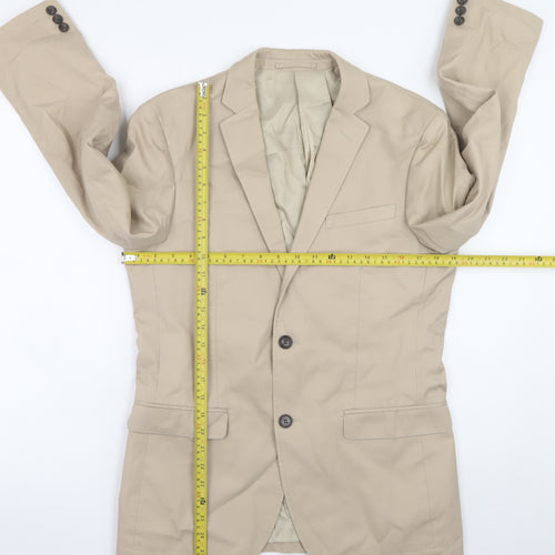Linea Men's Beige Cotton Twill Blazer Jacket S Regular Fit