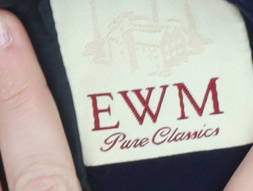 EWM Women’s Blue Wool Blend Long Overcoat Size 18 Classic Style