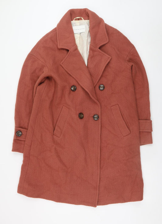 Tintoretto Women’s Brown Wool Mid-Length Pea Coat Size 16