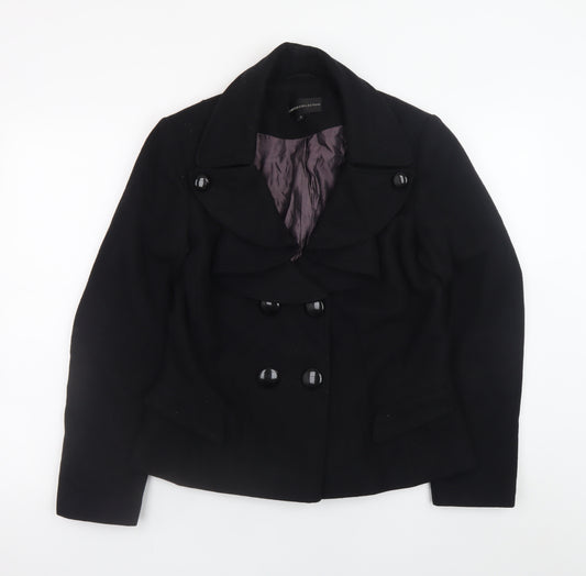 Marks and Spencer Women’s Black Wool Pea Coat Size 12 Classic Short