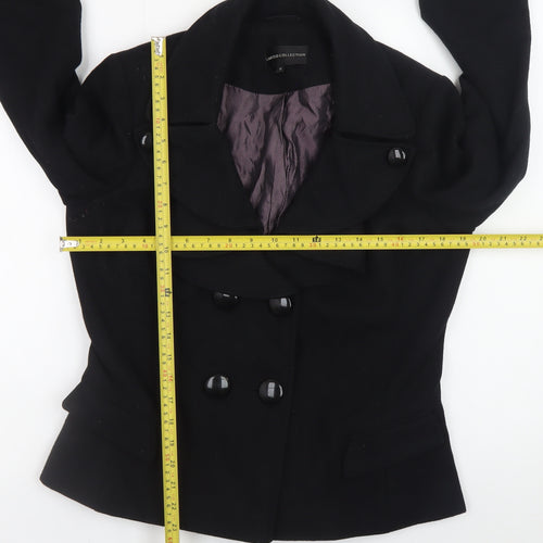 Marks and Spencer Women’s Black Wool Pea Coat Size 12 Classic Short