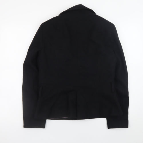 Marks and Spencer Women’s Black Wool Pea Coat Size 12 Classic Short