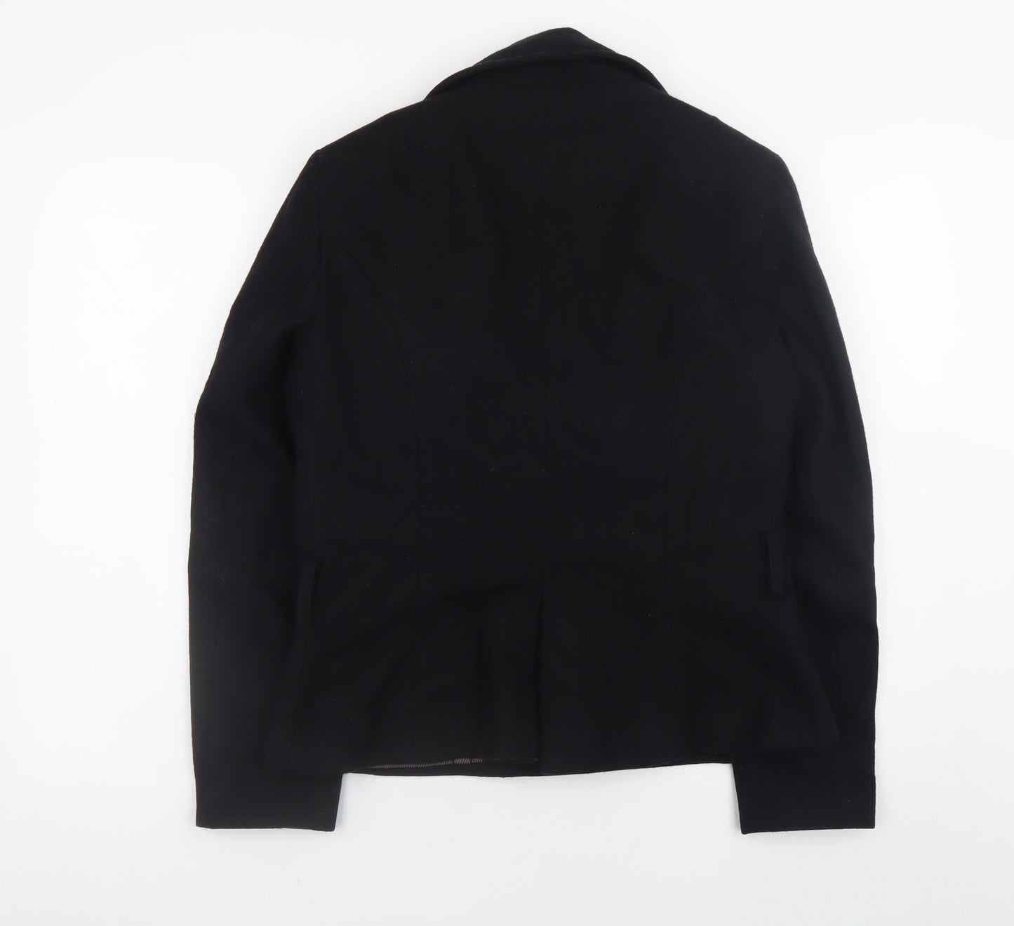Marks and Spencer Women’s Black Wool Pea Coat Size 12 Classic Short