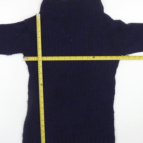 Next Women’s Navy Wool Blend Roll Neck Jumper XS Classic Winter Knit