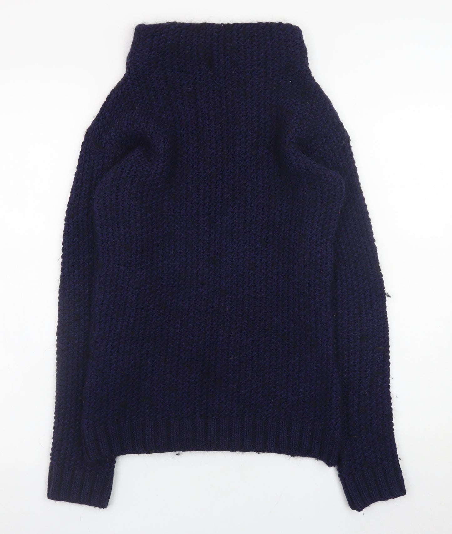 Next Women’s Navy Wool Blend Roll Neck Jumper XS Classic Winter Knit