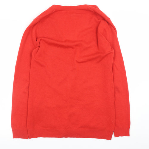 Banana Republic Women's Red Wool Blend V-Neck Cardigan M