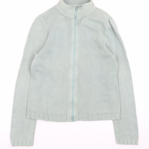 Kew Women Blue Full Zip Jumper XL 100% Cotton Knit