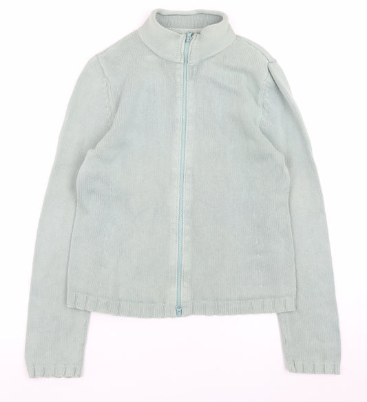 Kew Women Blue Full Zip Jumper XL 100% Cotton Knit