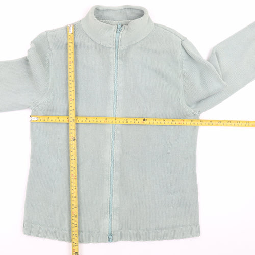 Kew Women Blue Full Zip Jumper XL 100% Cotton Knit