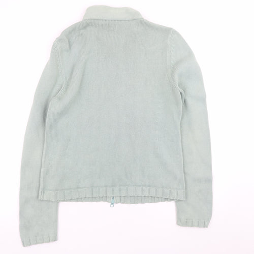 Kew Women Blue Full Zip Jumper XL 100% Cotton Knit