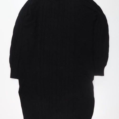 Breakout Womens Black Knit Jumper Dress M Long Sleeve High Neck