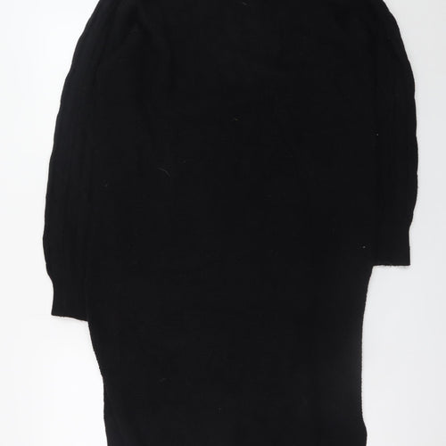 Breakout Womens Black Knit Jumper Dress M Long Sleeve High Neck