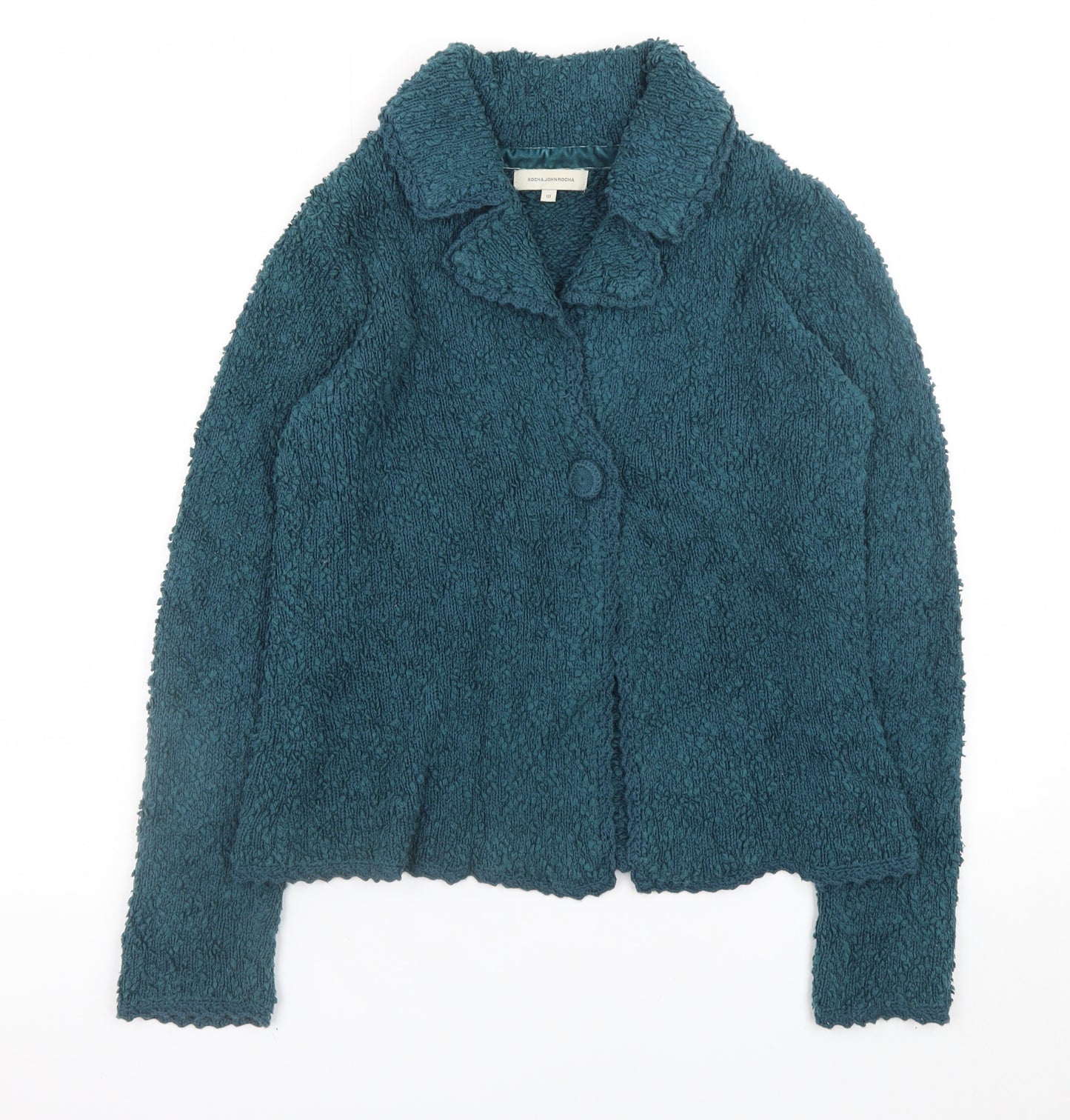 Rocha.John Rocha Womens Blue Textured Jacket Size 10