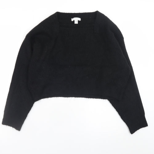 Topshop Women’s Black Knit Pullover Jumper Size S
