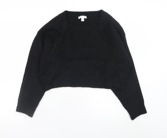 Topshop Women’s Black Knit Pullover Jumper Size S