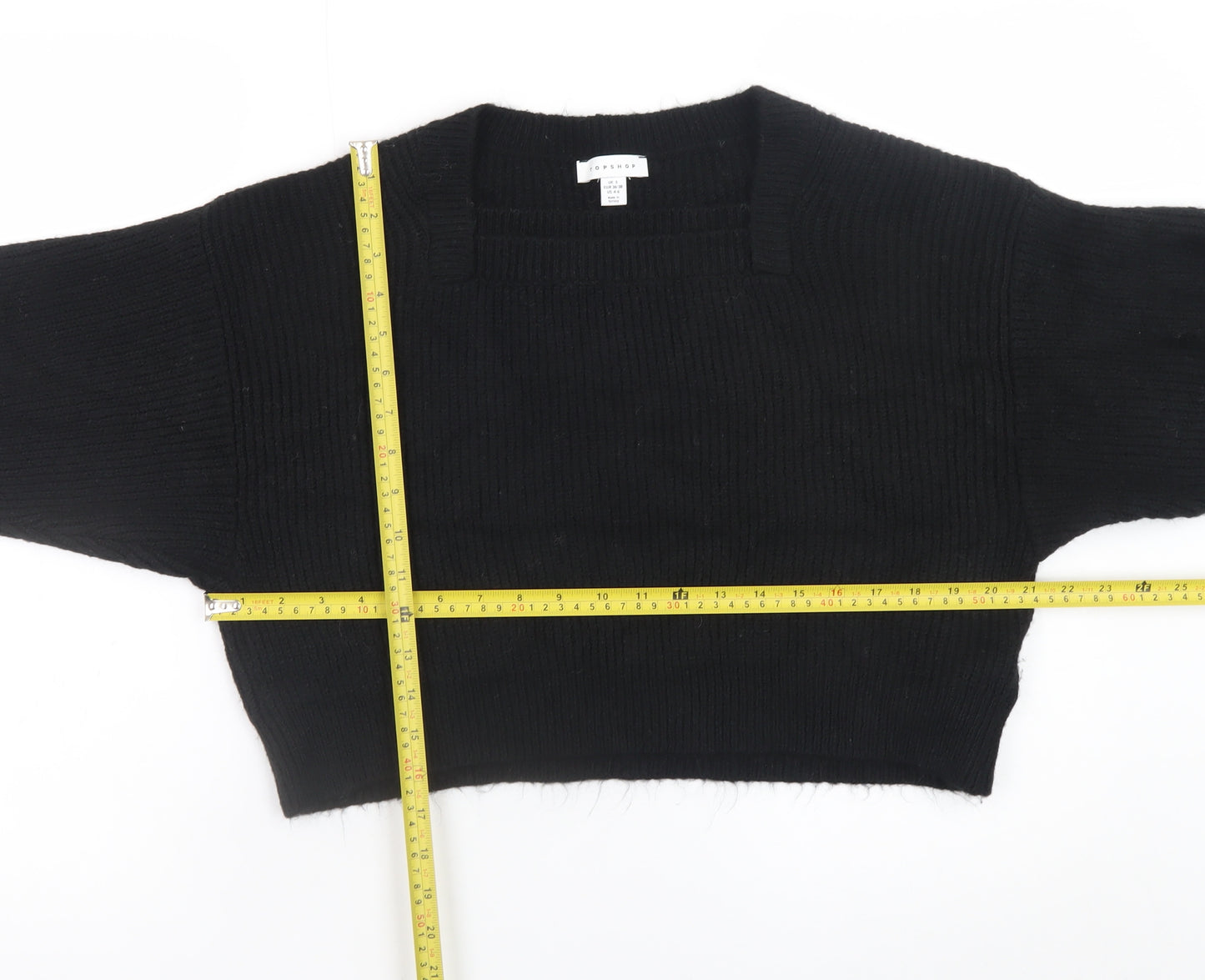 Topshop Women’s Black Knit Pullover Jumper Size S