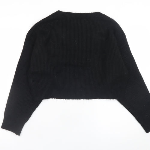 Topshop Women’s Black Knit Pullover Jumper Size S