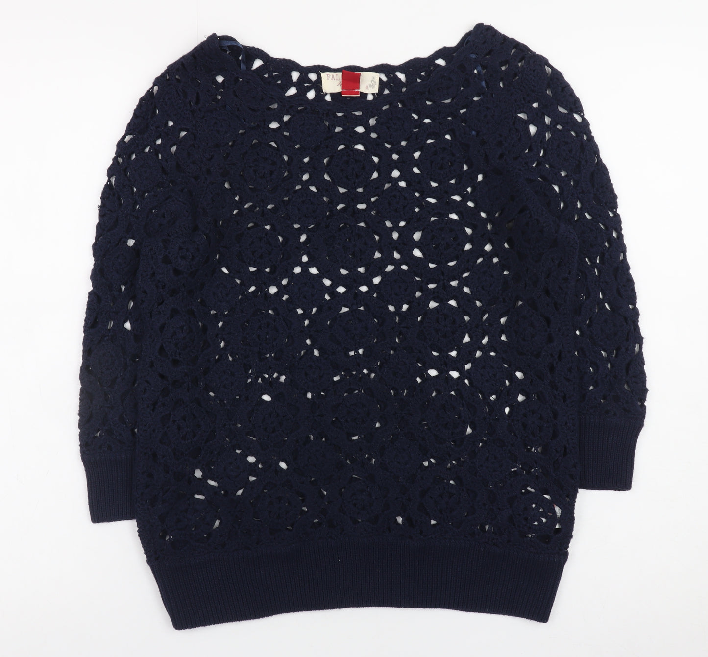 Falmer Heritage Women's Blue Crochet Pullover Jumper Size 12