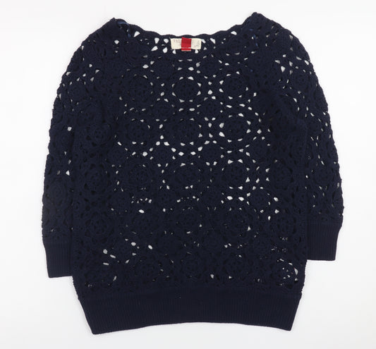 Falmer Heritage Women's Blue Crochet Pullover Jumper Size 12