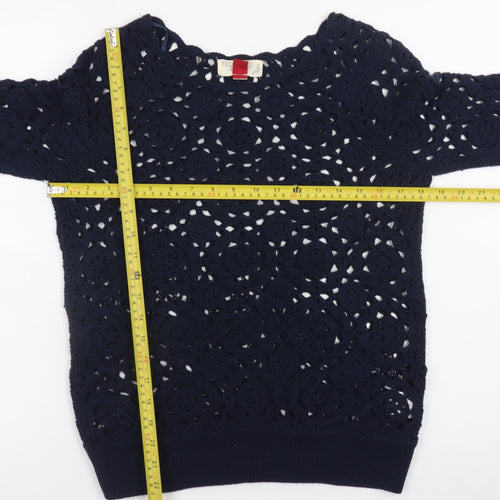 Falmer Heritage Women's Blue Crochet Pullover Jumper Size 12