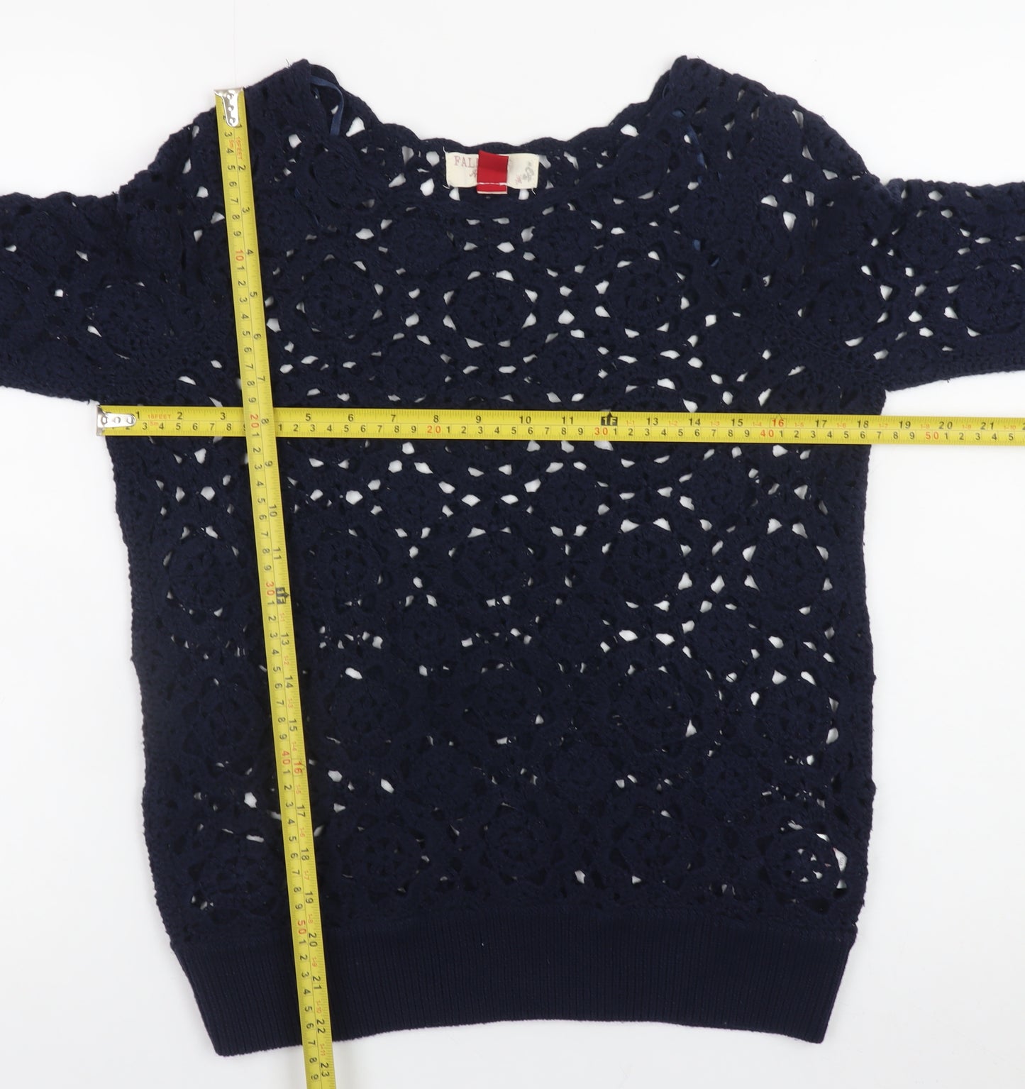 Falmer Heritage Women's Blue Crochet Pullover Jumper Size 12