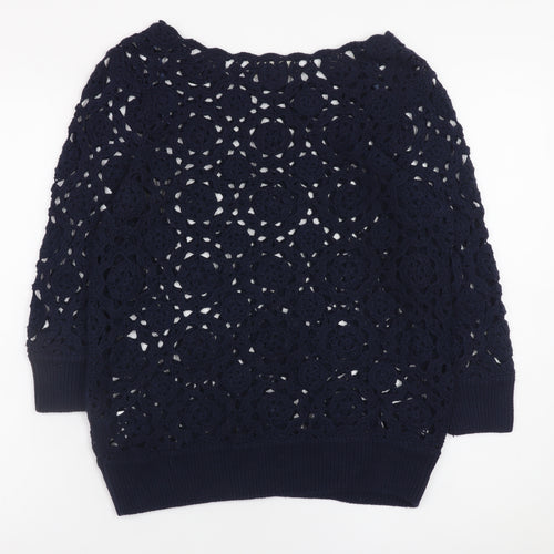 Falmer Heritage Women's Blue Crochet Pullover Jumper Size 12