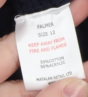 Falmer Heritage Women's Blue Crochet Pullover Jumper Size 12