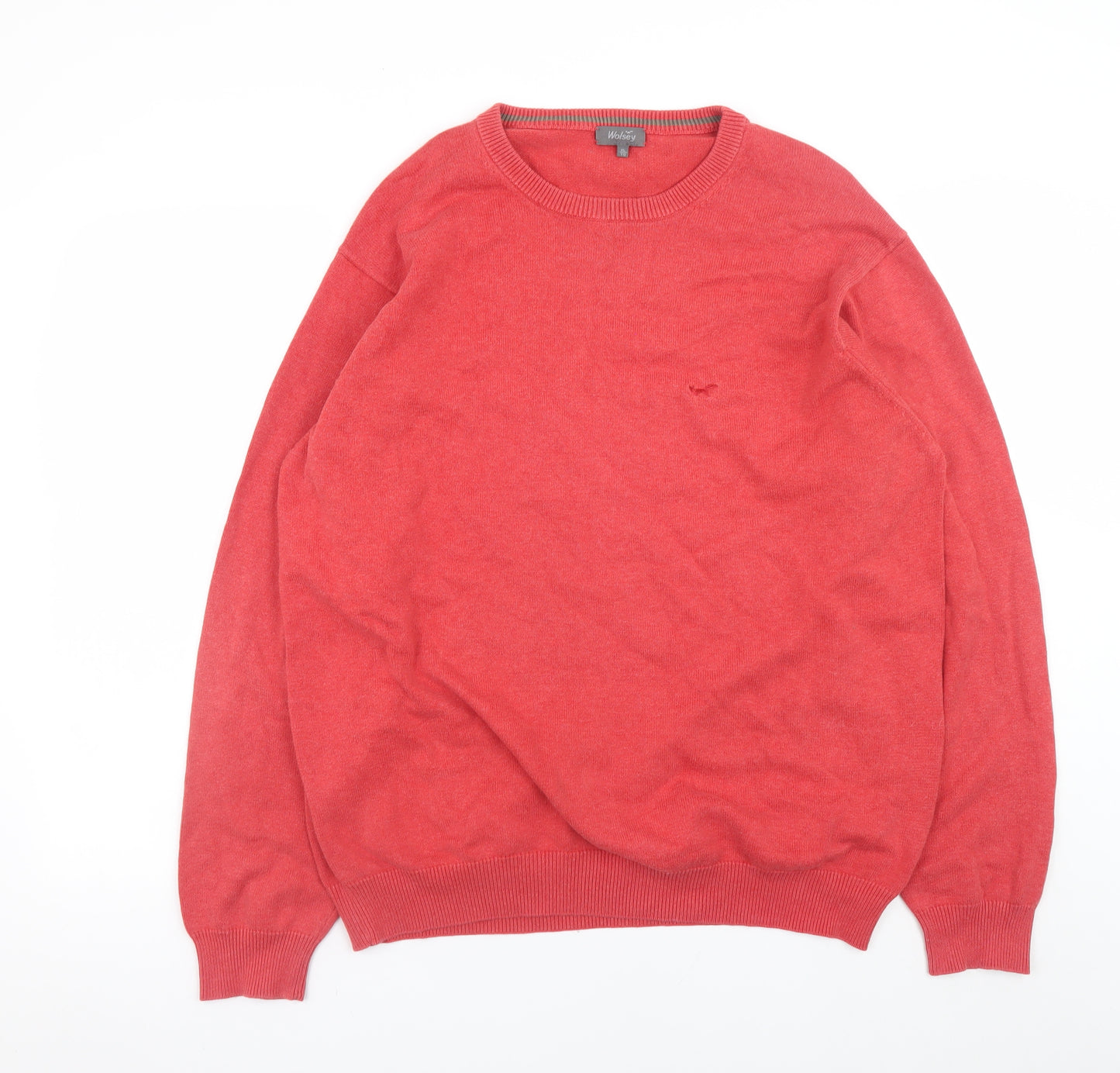 Wolsey Men's Red XL Cotton Crew Neck Pullover Jumper